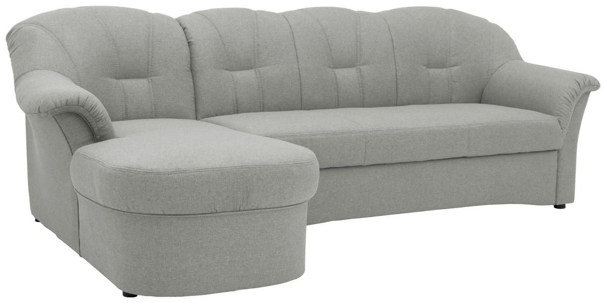 Ecksofa Mit Schlaffunktion Papenburg Silberfarben - Silberfarben/Schwarz, KONVENTIONELL, Textil (142/233cm) - MID.YOU