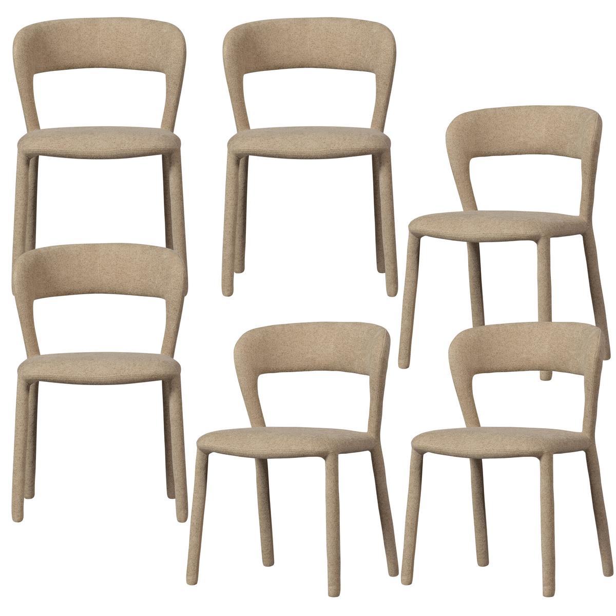 Stuhl-Set Noble Sandfarben B: 51cm - Sandfarben, MODERN, Textil (51/76/56cm) - Livetastic