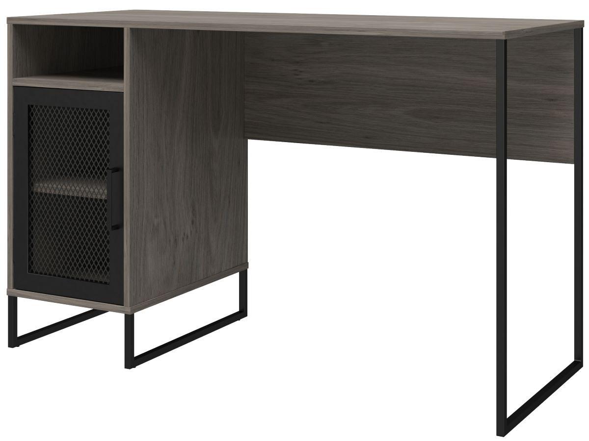 Scheibtisch Purdue Grau B: 76 cm - Schwarz/Braun, Design, Holzwerkstoff/Metall (121/76/50cm) - MID.YOU