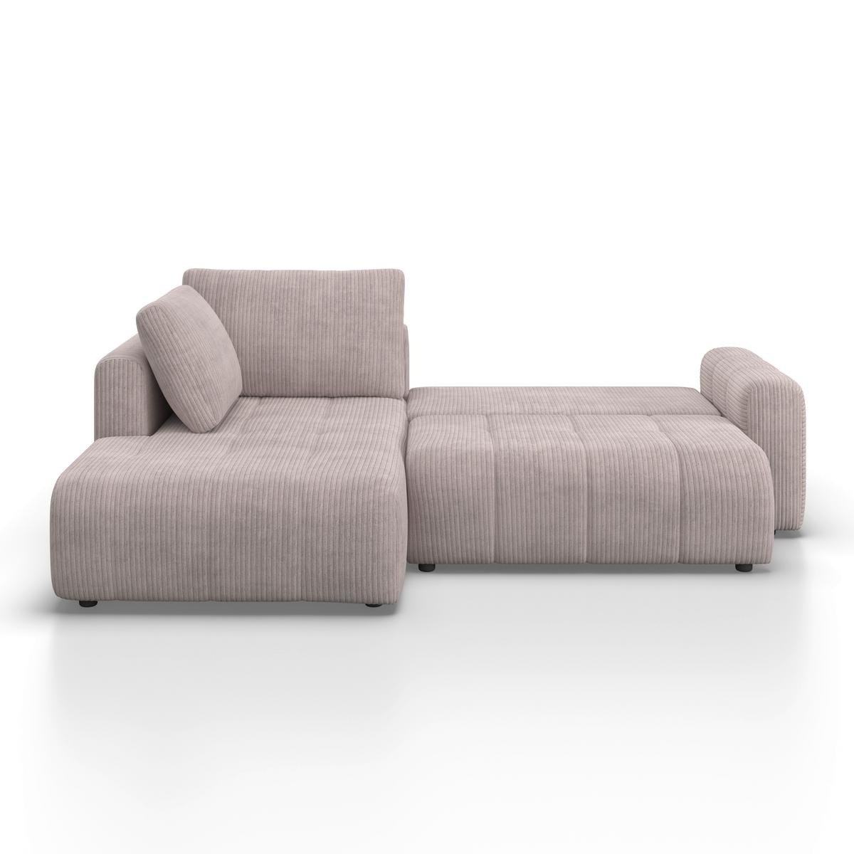 Sedací souprava GIA, levá světle šedá - černá/světle šedá, Moderní, dřevo/textil (261/94/197cm) - Bessagi Home