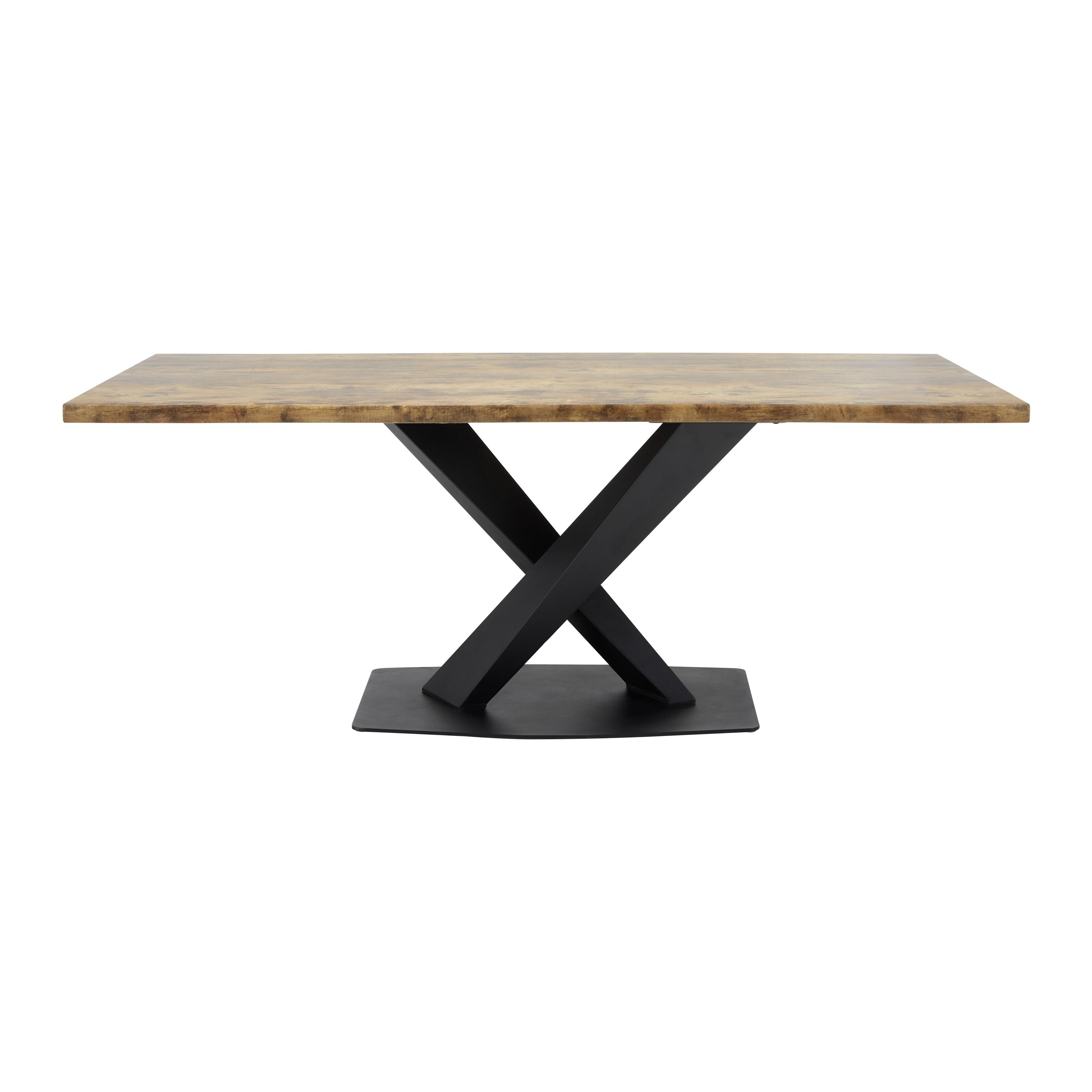 Jídelní Stůl Lucas 200x90 Cm - černá/barvy vlašských ořechů, Moderní, kov (200/90/76cm) - Bessagi Home