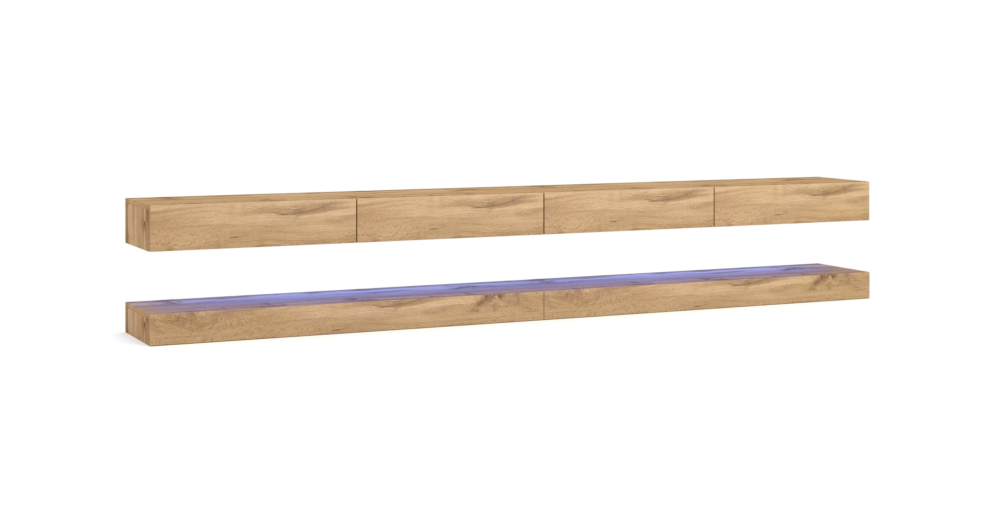 Lowboard Tv Stand Fly Double Led Eiche Wotan B:280cm
