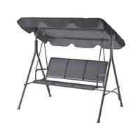 Hollywoodschaukel Kerstin - Dunkelgrau, MODERN, Textil/Metall (118/170/153cm) - Beldano