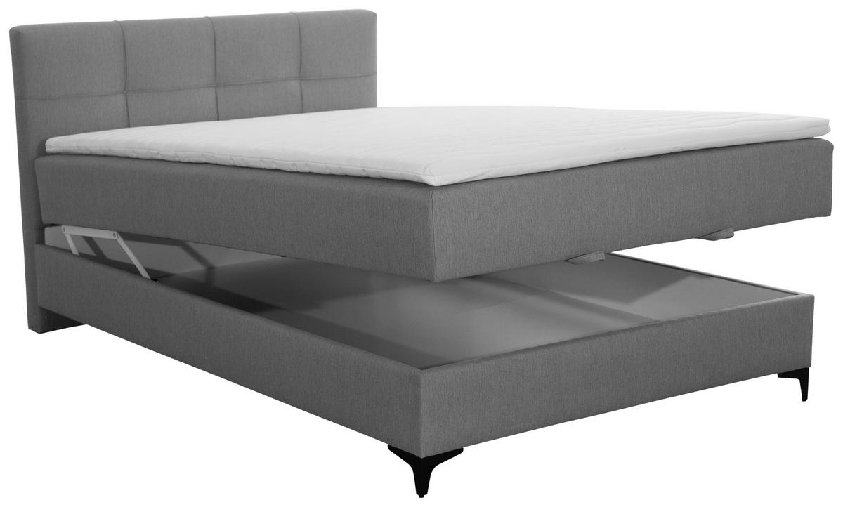 Polsterbett mit Matratze 140x200 Freddie Grau - Schwarz/Grau, MODERN, Textil (140/200cm)