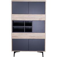 Highboard Anthrazit, Naturfarben B: 78cm - Anthrazit/Schwarz, Design, Holzwerkstoff (78/130/39cm) - Livetastic