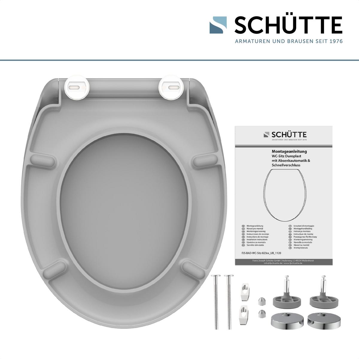 Wc-sitz Grau Mit Absenkautomatik - Grau, Basics, Kunststoff (45/5,5/37,5cm) - Schütte