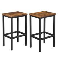 Barhocker-Set Vasagle 2-Tlg. Braun, Schwarz - Schwarz/Braun, Basics, Holzwerkstoff/Metall (40/65/30cm) - Boxxx