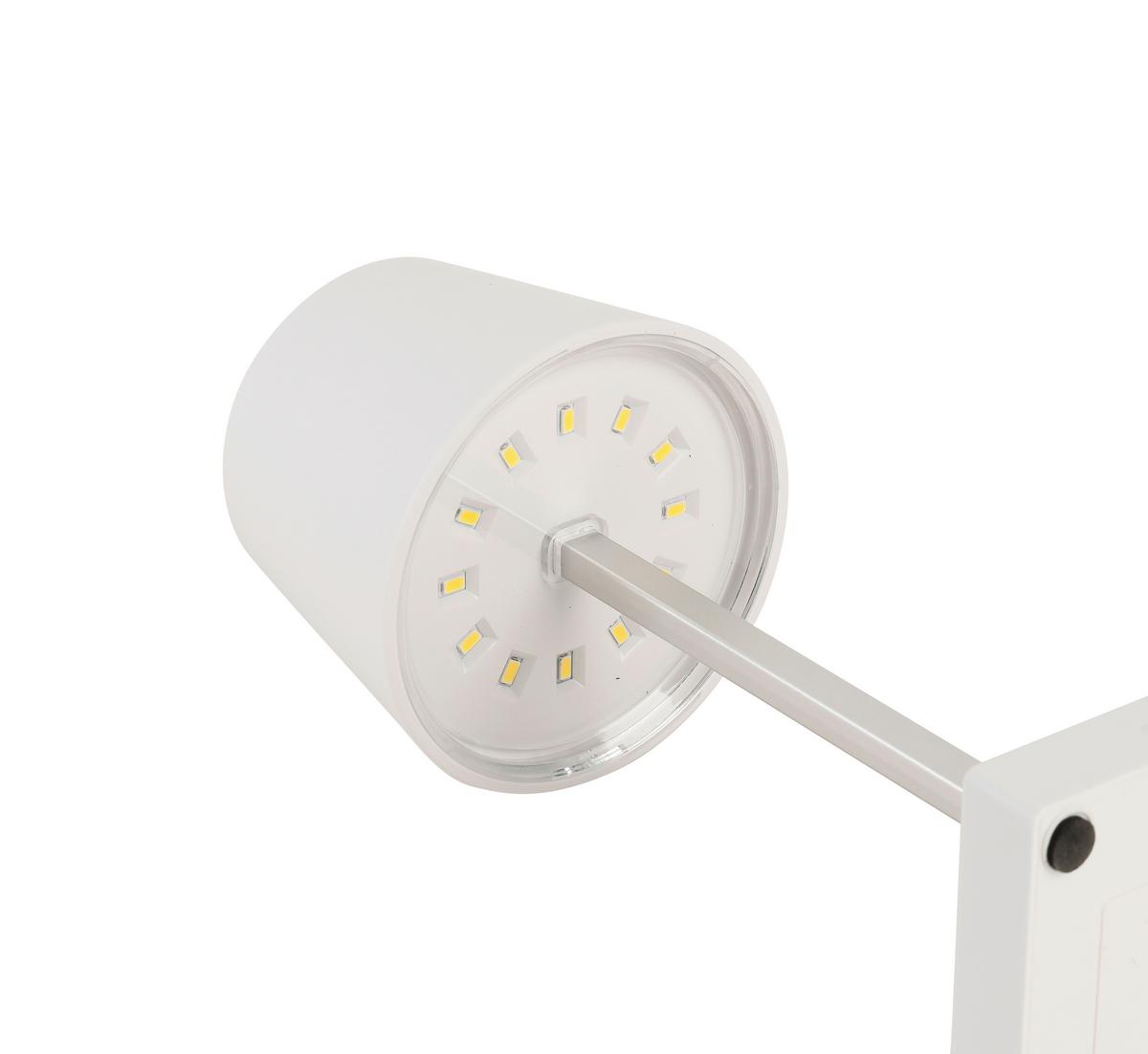 Tischlampe Borka dimmbar Weiß - Weiß, MODERN, Kunststoff/Metall (10,5/26cm) - Luca Bessoni