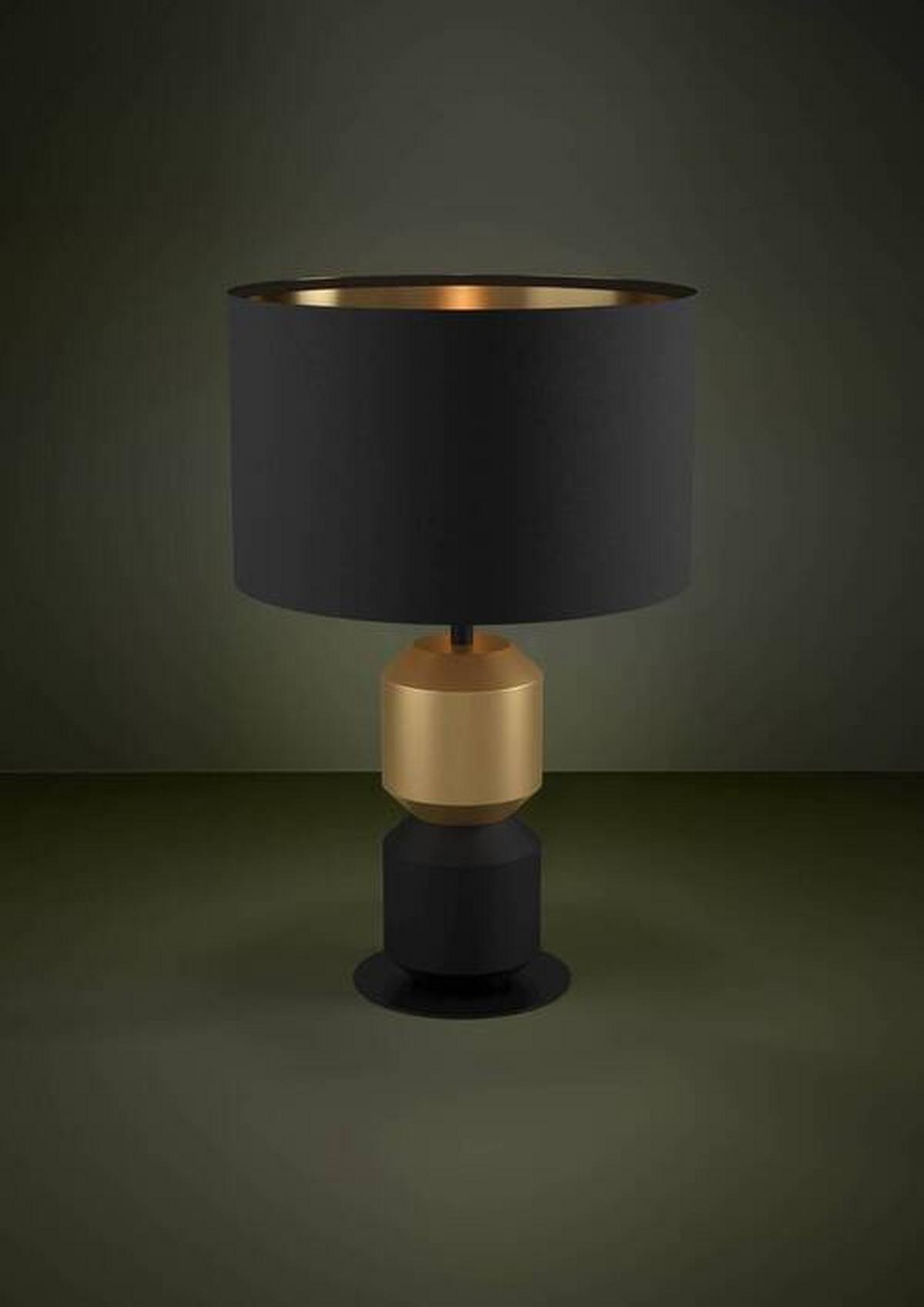 Tischleuchte 390188 - Messingfarben/Goldfarben, KONVENTIONELL, Textil/Metall (32,0/49,0cm) - Eglo
