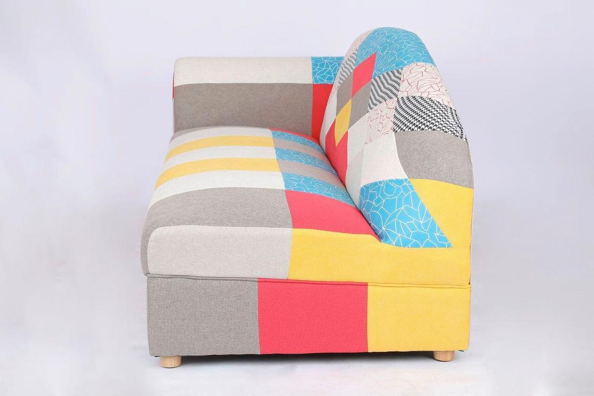 3-Sitzer Loretta, Armlehne links, ca.193x83x85 cm - Hellbraun/Perlmutt, Basics, Holz/Textil (193/83/85cm)