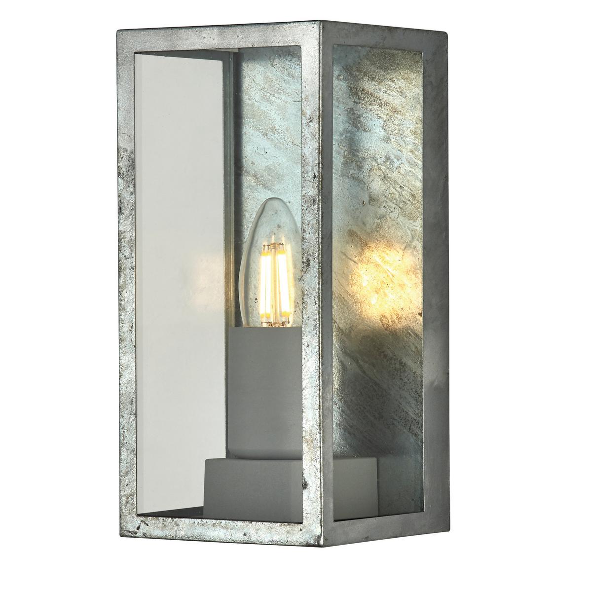 Außenwandleuchte Box Ll Outdoor 90151si - Silberfarben, Basics, Glas/Metall (11.3/23.6cm)