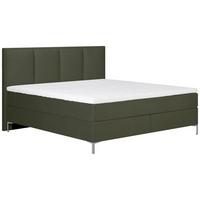 Boxspringbett Graz 180x200 cm D.grün inkl. Topper - Dunkelgrün/Alufarben, MODERN, Textil (180/200cm) - MID.YOU