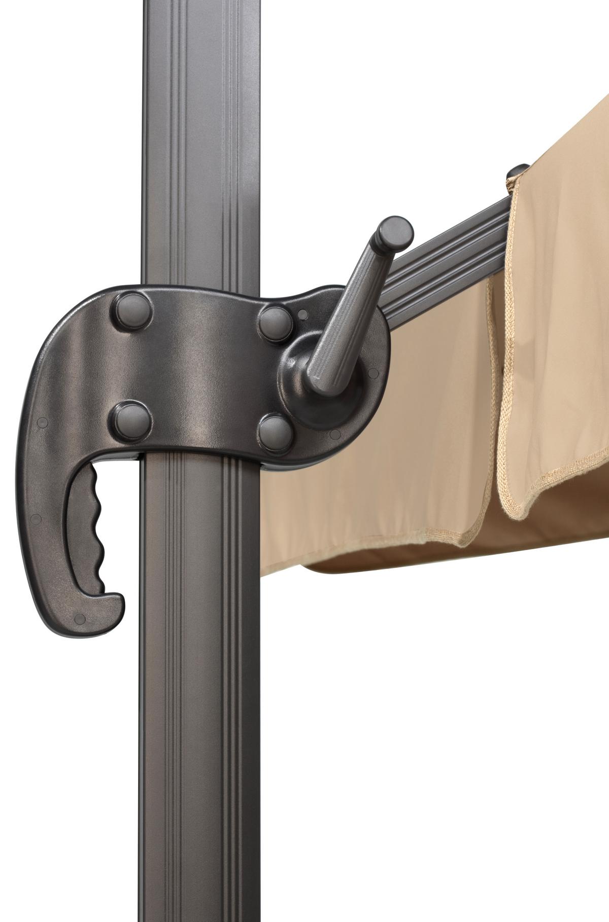 Ampelschirm Rhodos Bxhxt: 359x273x300 Cm Naturfarben - Anthrazit/Naturfarben, Basics, Textil/Metall (359/273/300cm) - Schneider