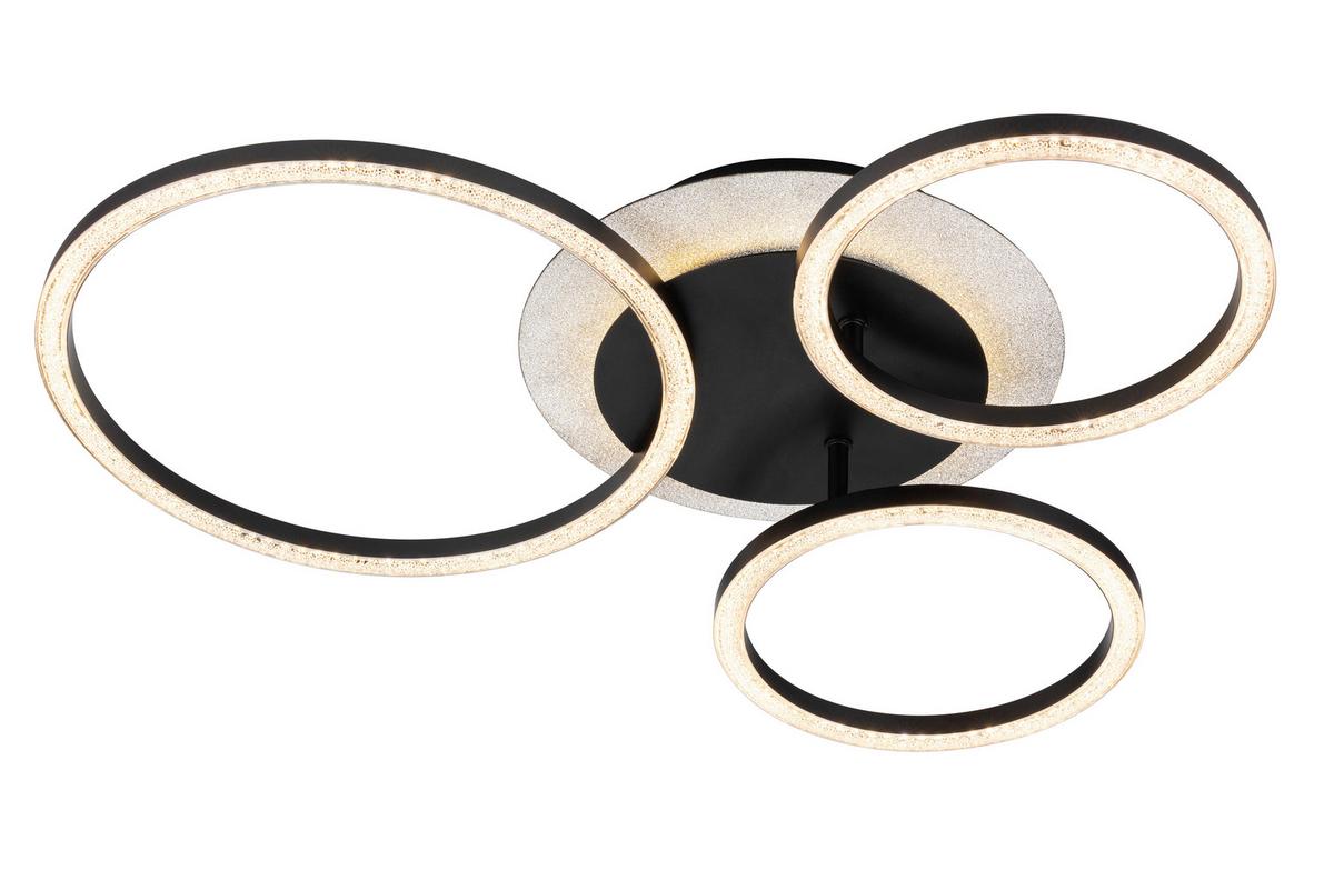 LED-Deckenleuchte Ringo - Schwarz, MODERN, Kunststoff/Metall (51,5/45.5/11,5cm)