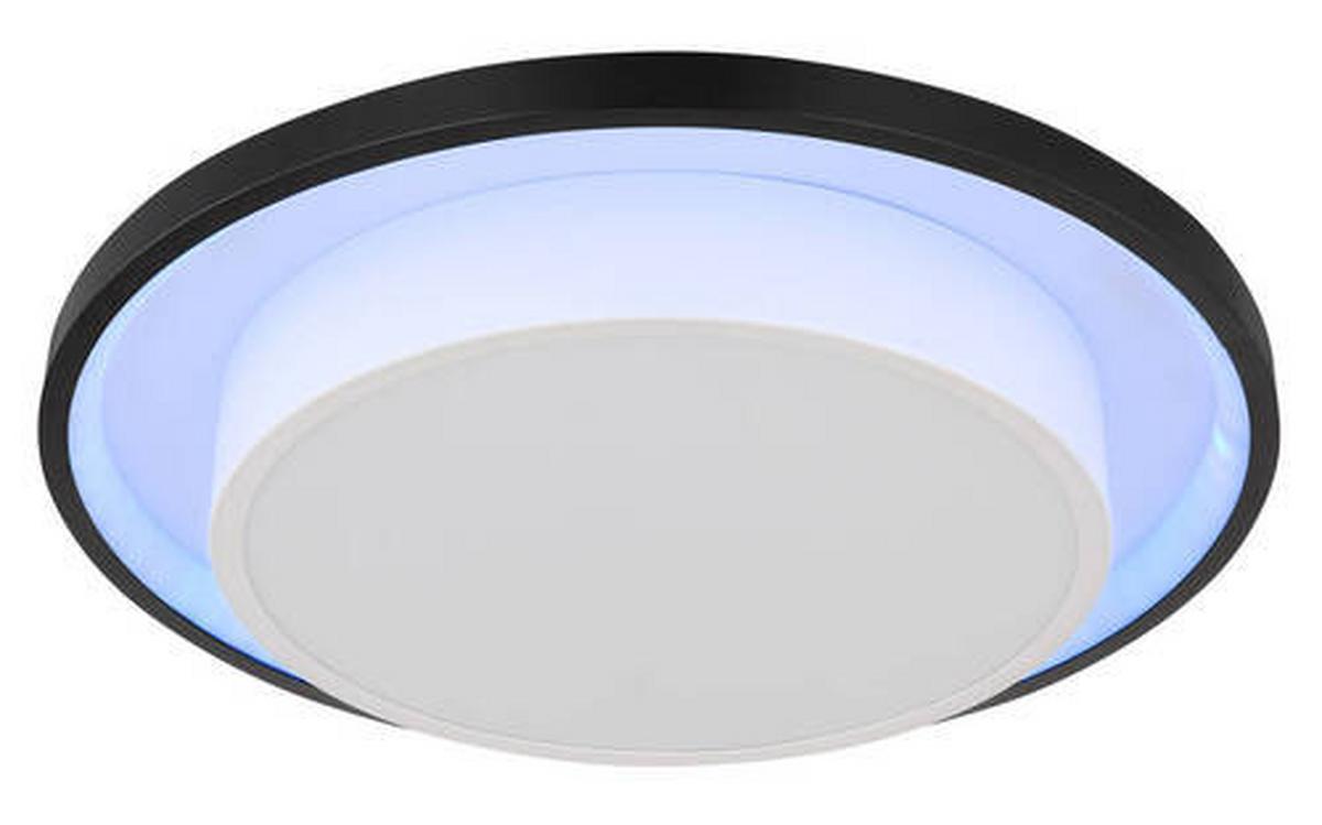 Led Mennyezeti Lámpa 41390-21 - fekete/opál, Design, műanyag/fém (39,5/5cm) - Globo