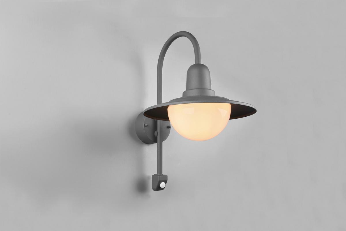 Außenwandleuchte Norman 40w Glas Aluminium, Wandmontage - Anthrazit/Weiß, KONVENTIONELL, Glas/Metall (45,5/30/38cm) - Trio Leuchten