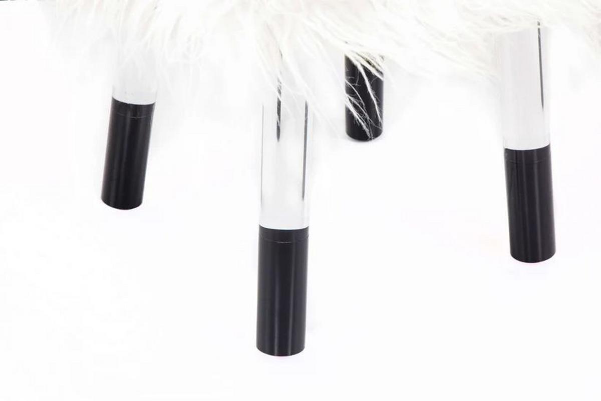 Hocker Laika, Weiß B: 41 cm - Transparent/Schwarz, Design, Textil (41/46/41cm) - Kayoom