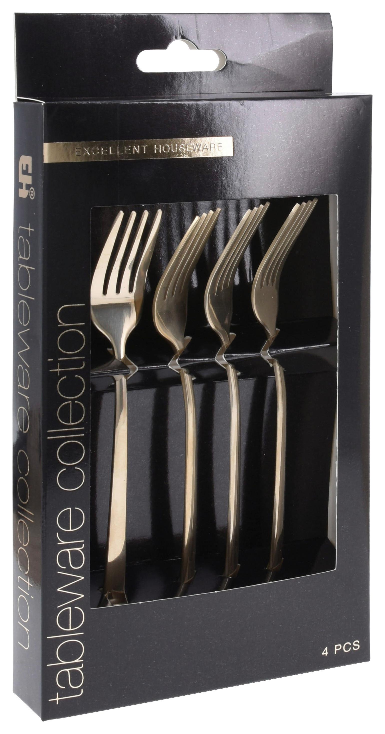Besteckset 4-Teilig für 4 Personen - Goldfarben, Basics, Metall (15/2/0,3cm)