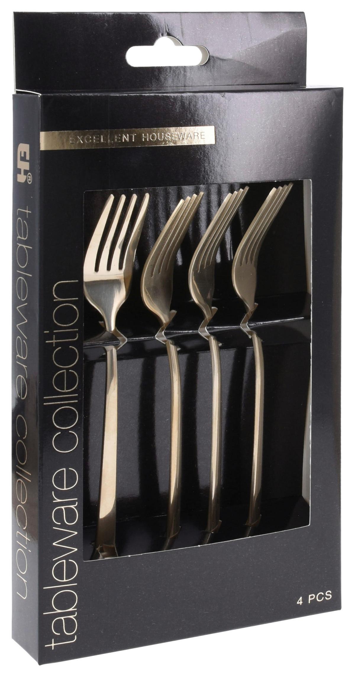 Besteckset 4-teilig Für 4 Personen - Goldfarben, Basics, Metall (15/2/0,3cm)