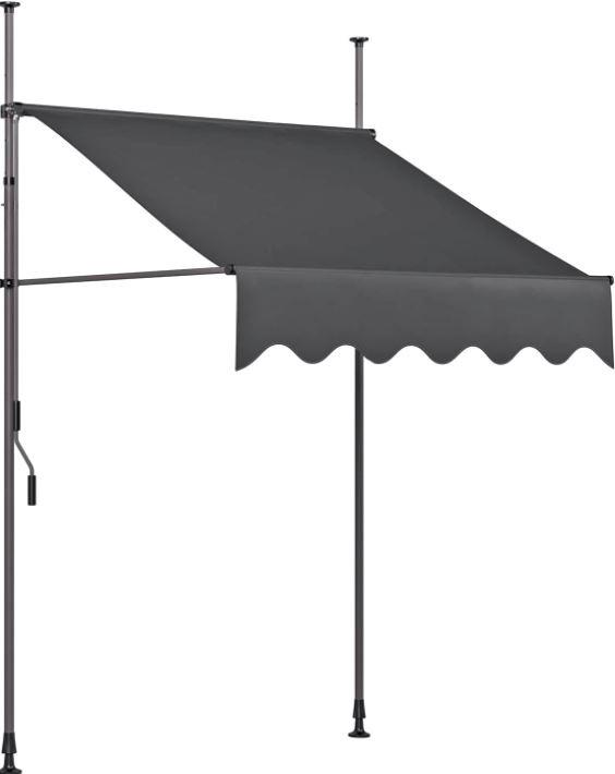 Klemmmarkise Bxhxt: 200x200 300x120 Cm Dunkelgrau/weiß - Dunkelgrau, Basics, Textil/Metall (200/225-300/120cm)