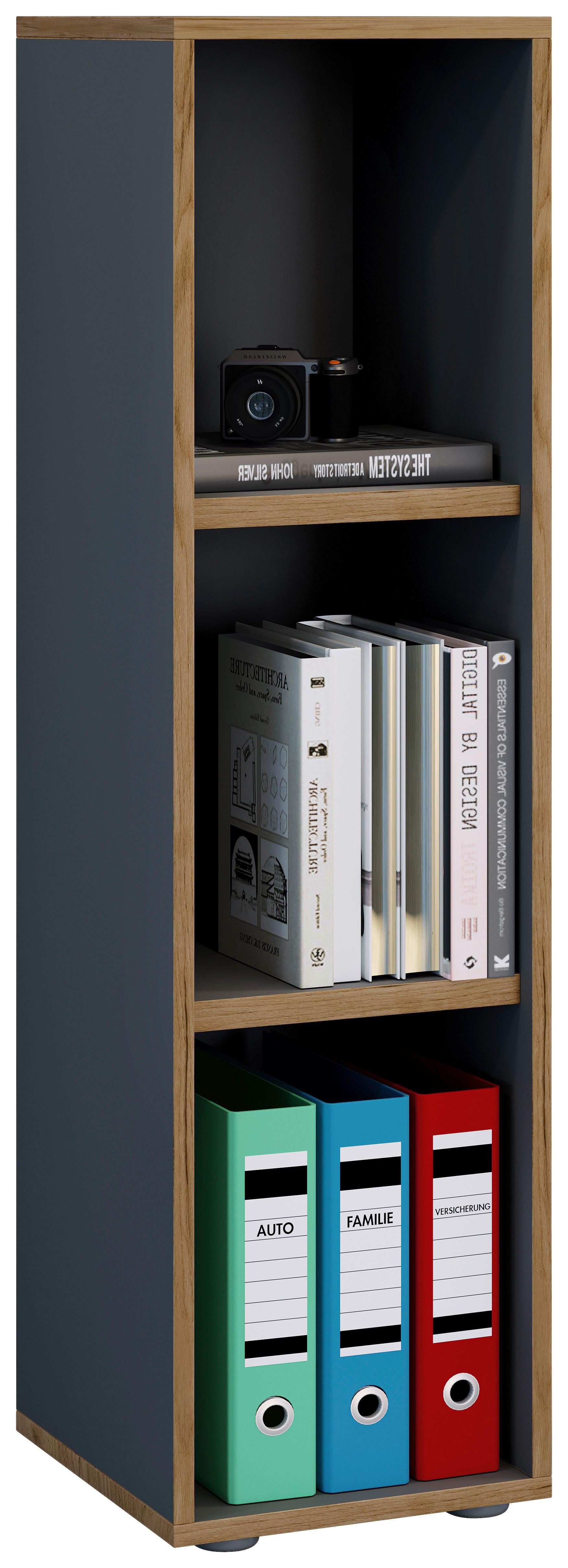 Regal Salia Anthrazit, Honigeiche B: 30 cm - Honigeiche/Anthrazit, Design, Holzwerkstoff (30/110/33cm) - MID.YOU