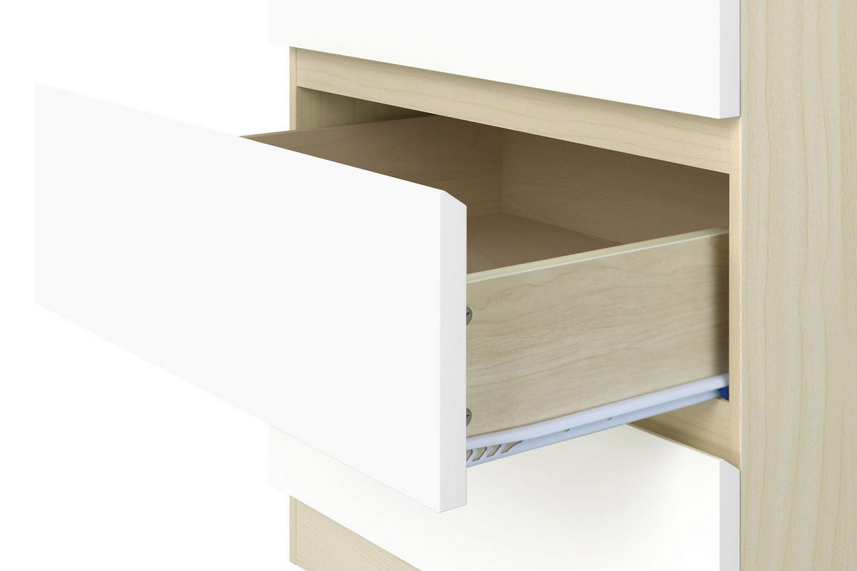 Kommode Weiß, Naturfarben B: 80cm - Naturfarben/Weiß, Design, Holzwerkstoff (80/93,5/39,5cm) - Livetastic