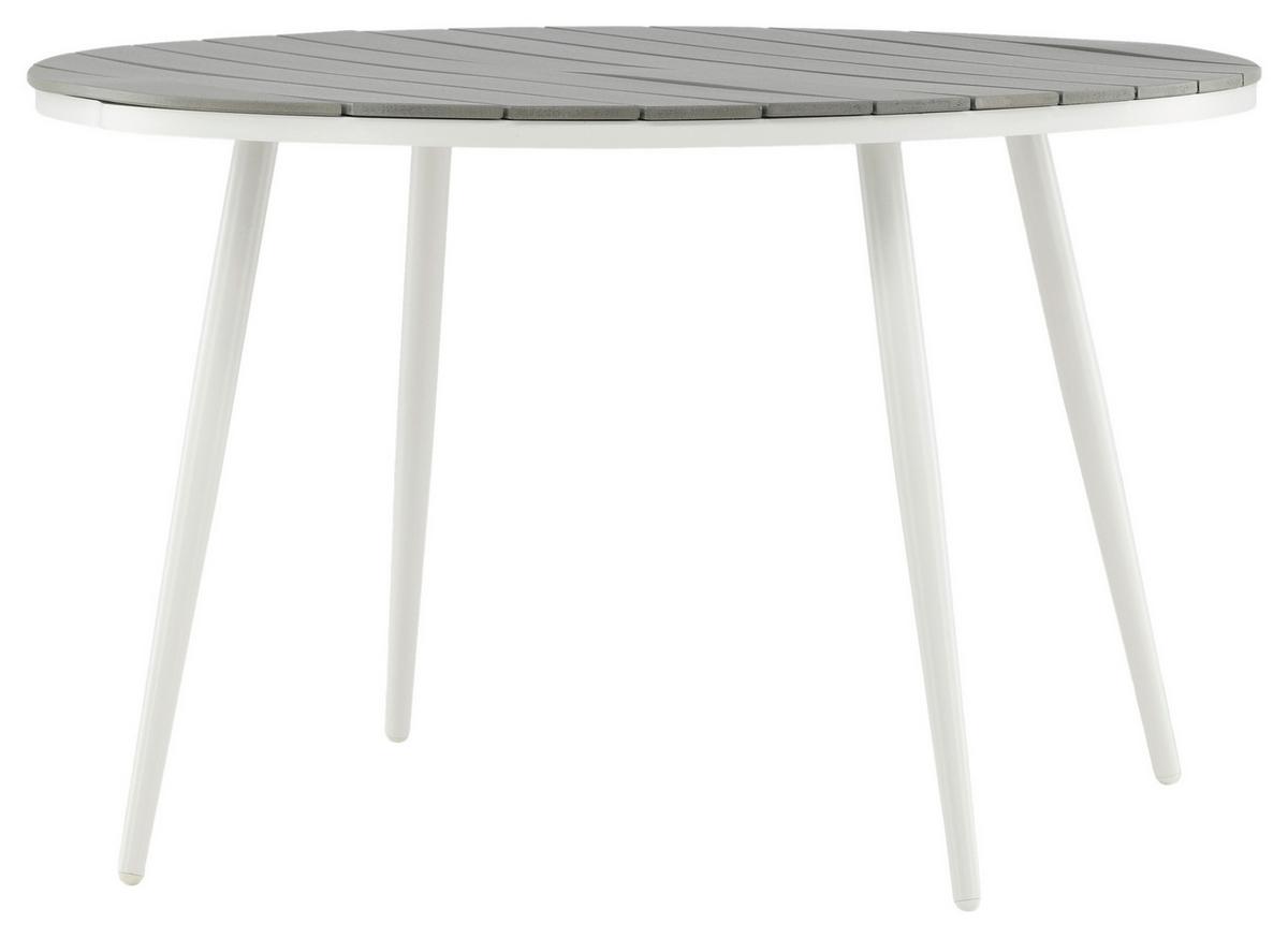 Gartentisch Break - Weiß/Grau, KONVENTIONELL, Kunststoff/Metall (120/120/74cm) - Gardenson