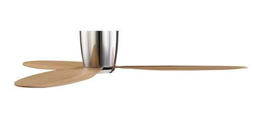Deckenventilator Airfusion Chrom 3 Flügel, Geräuscharm - Chromfarben/Teakfarben, Basics, Holzwerkstoff/Kunststoff (132/19cm)