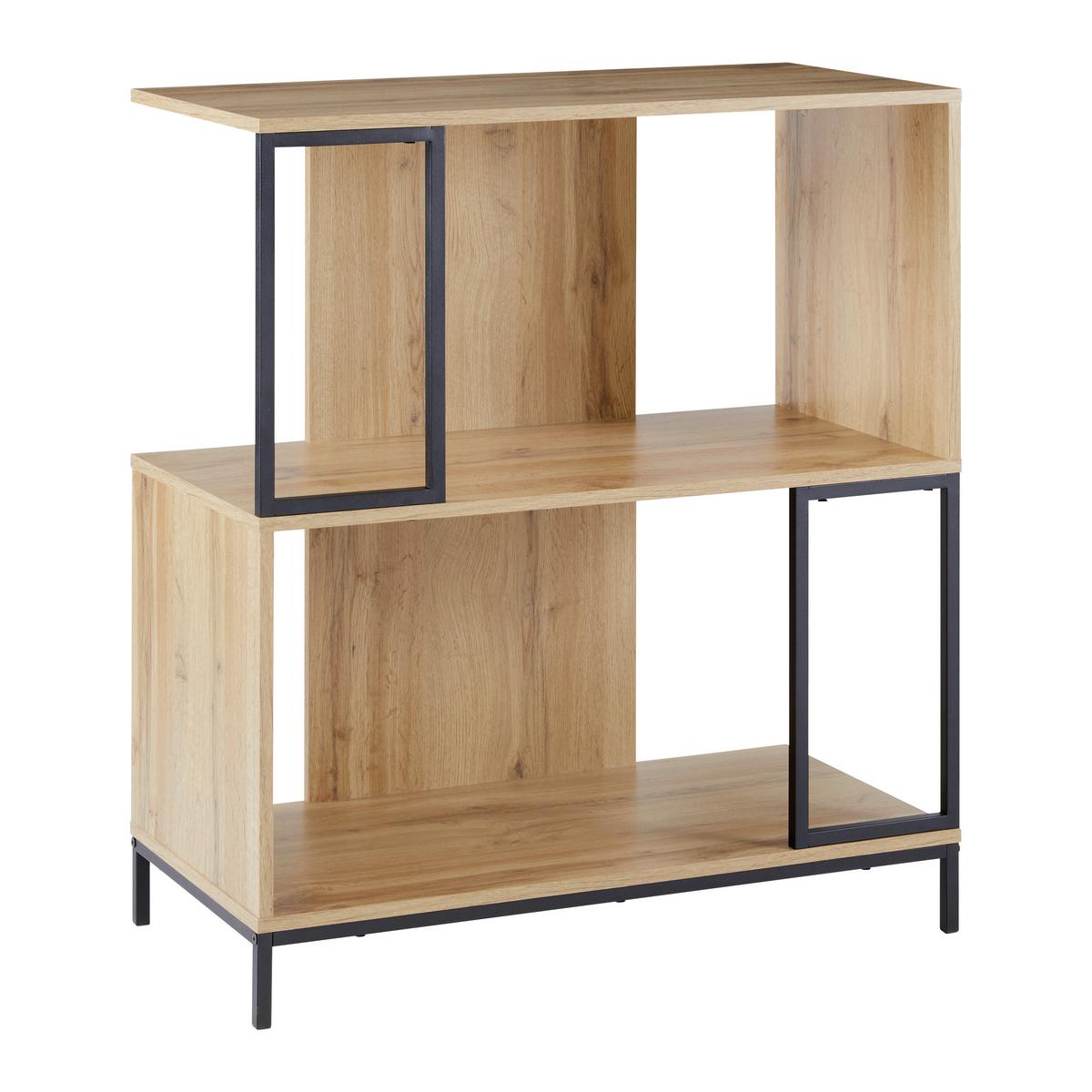 Regál GENY - černá/barvy dubu, Moderní, kov (80/94,6/40cm) - Bessagi Home