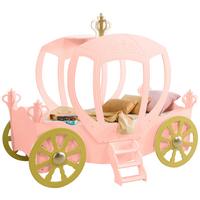 Kinderbett Prinzessin Kutsche Rosa - Pink/Weiß, LIFESTYLE, Holz/Holzwerkstoff (90/180cm) - Livetastic