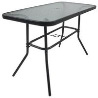 Záhradní stůl 110x55cm - antracitová, Basics, kov/sklo (110/55/70cm) - Gardenson