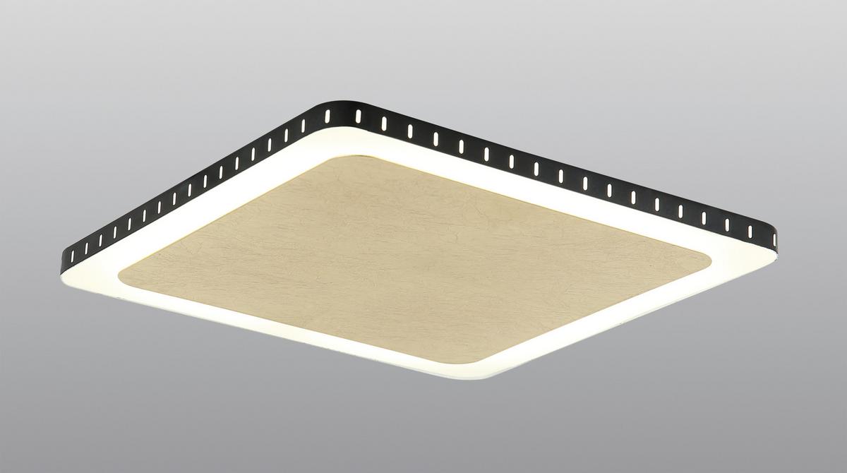 LED-Deckenleuchte Solaris L: 41 cm Mit 3 Helligkeitsstufen - Goldfarben/Schwarz, Design, Metall (4,5/41/41cm)