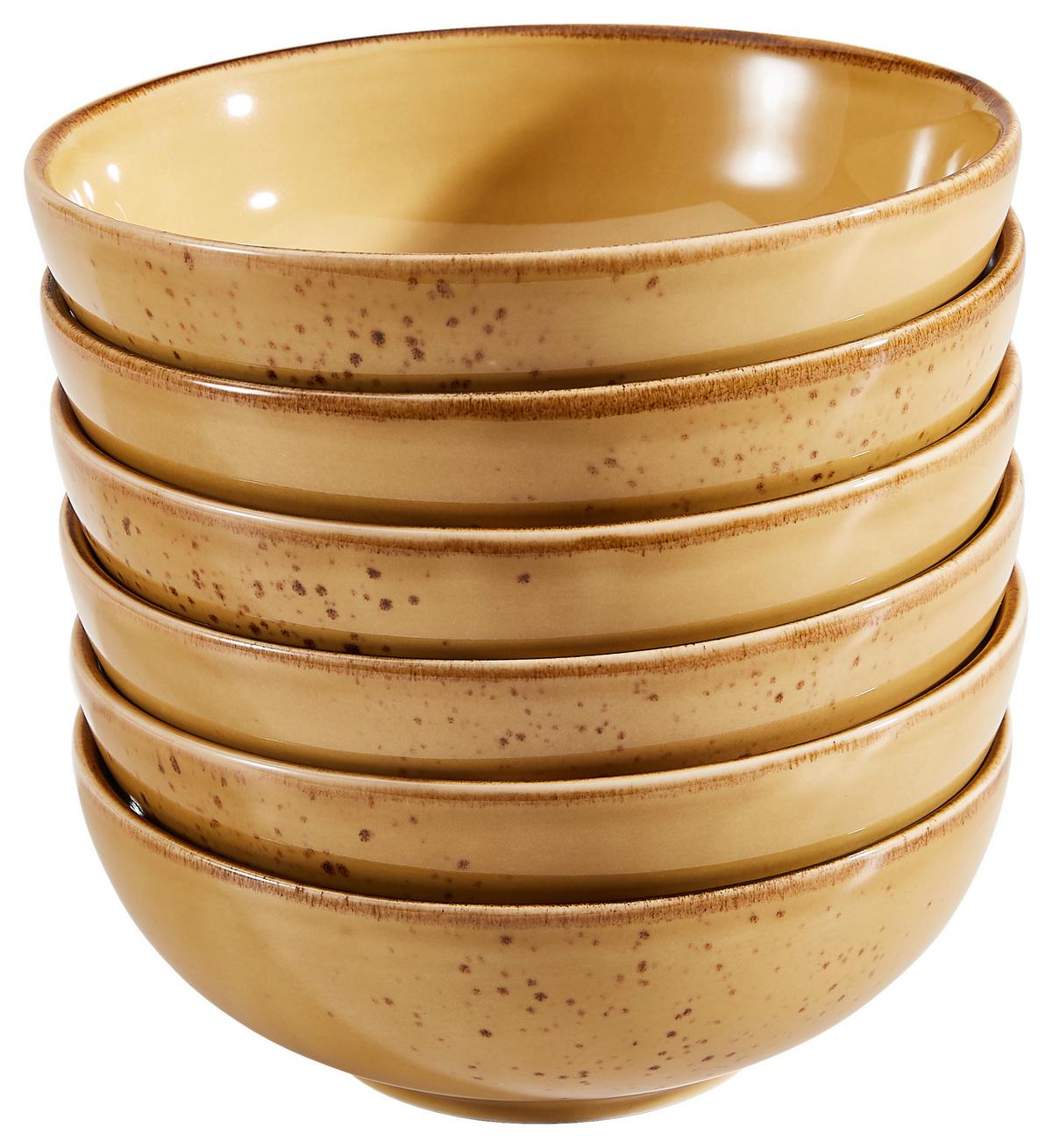 Schüsselset Steinzeug Gelb 6tlg. D: 16,5 cm - Currygelb, Trend, Keramik (16,5cm) - Creatable
