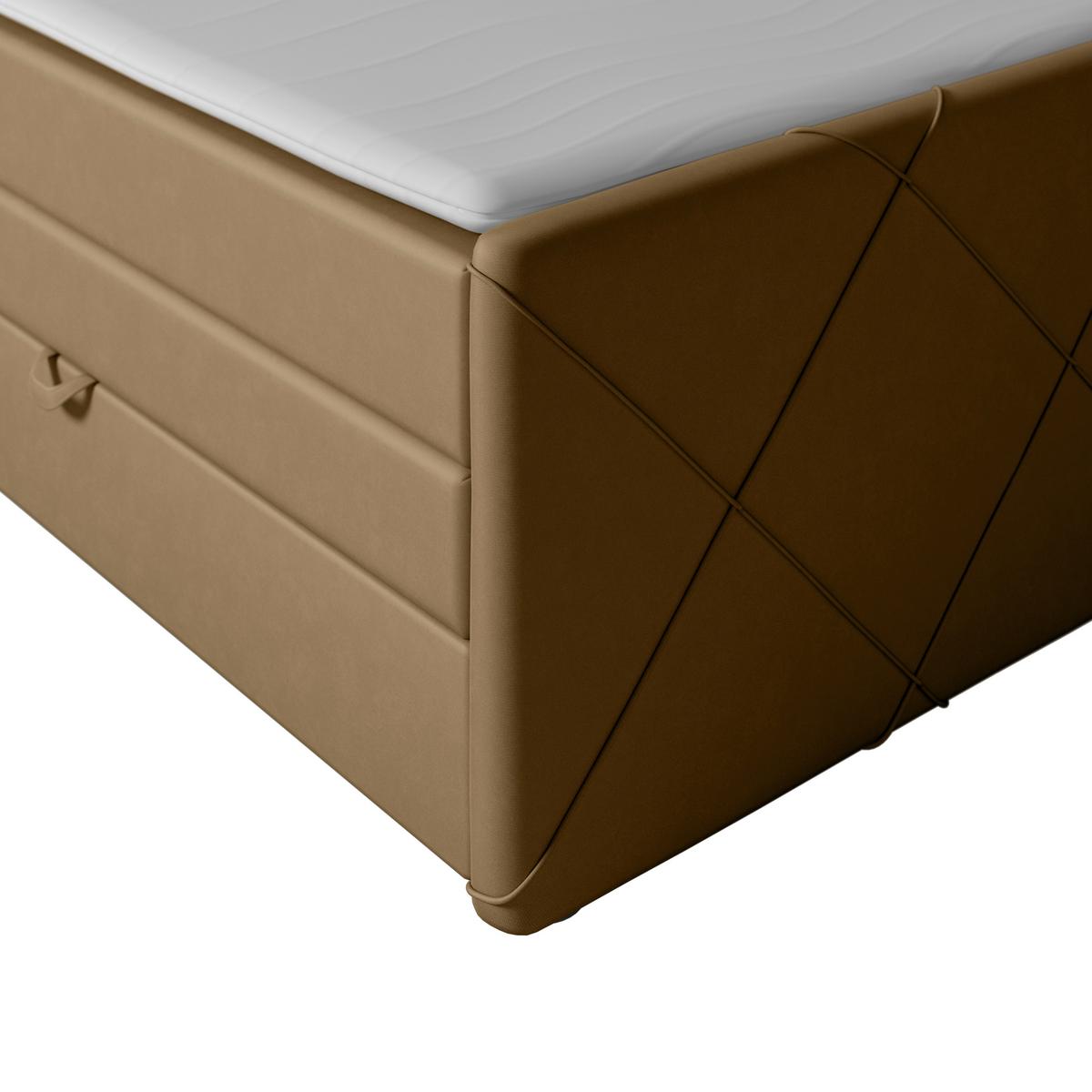 Boxspringbett mit Bettkasten Cordoba 180x200 cm Beige - Beige/Schwarz, MODERN, Holz/Kunststoff (180/200cm) - MID.YOU