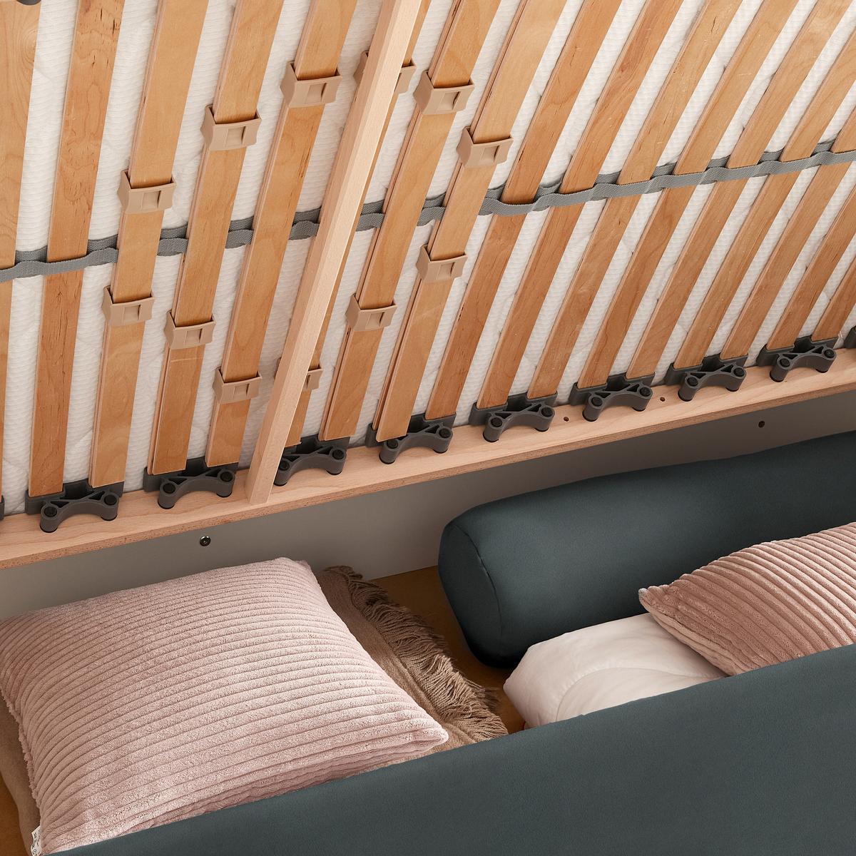 Posteľ Remi s bočnicami 120x200, poťah grafitový - prírodná farba/grafitová, Konventionell, drevo/textil (120/200cm)