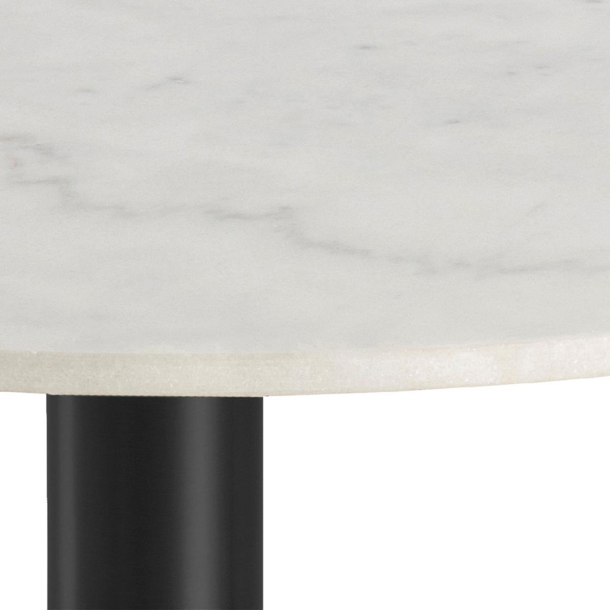Jídelní stůl CORBY 105 cm - bílá/černá, Trend, kov/kámen (105/105/75cm) - Ambia Home