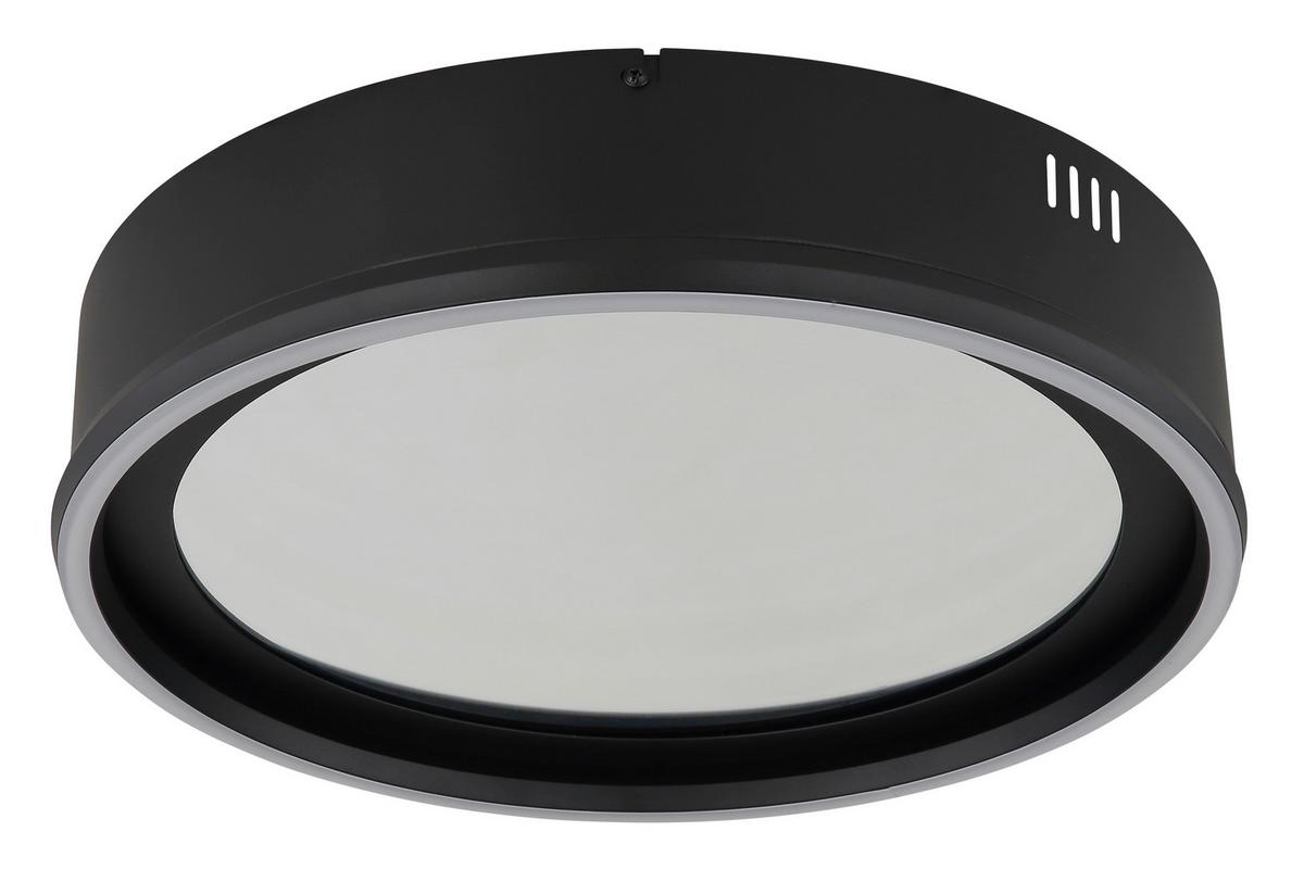 LED-Deckenleuchte Memory-Funktion - Klar/Schwarz, Design, Glas/Kunststoff (40/8,5cm) - Globo