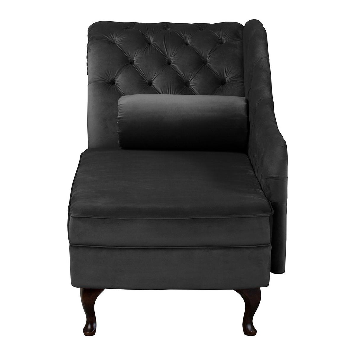 Récamiere Pako Schwarz B: 185cm - Schwarz/Braun, Design, Textil (185/93/75cm) - Livetastic