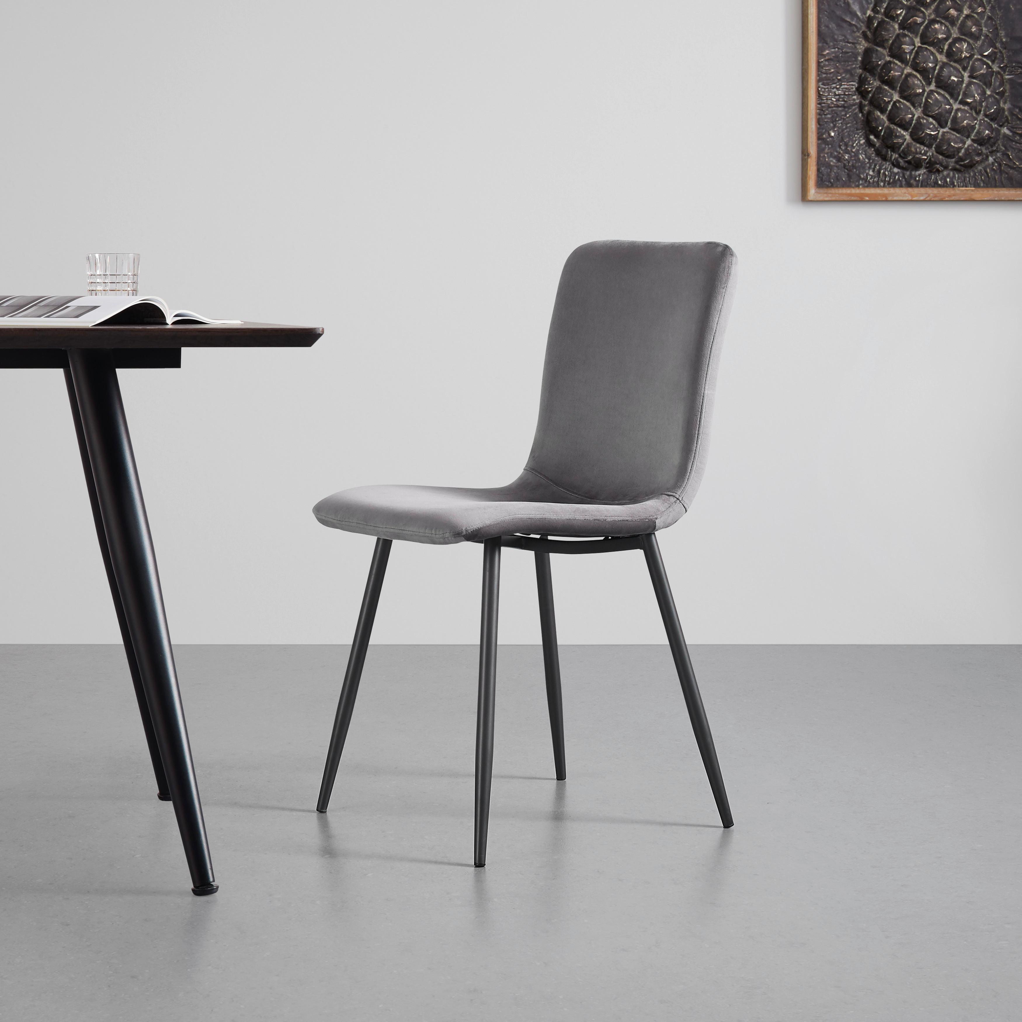 Jídelní Židle Elif - šedá/černá, Moderní, kov/textil (43/86/54,5cm) - Modern Living
