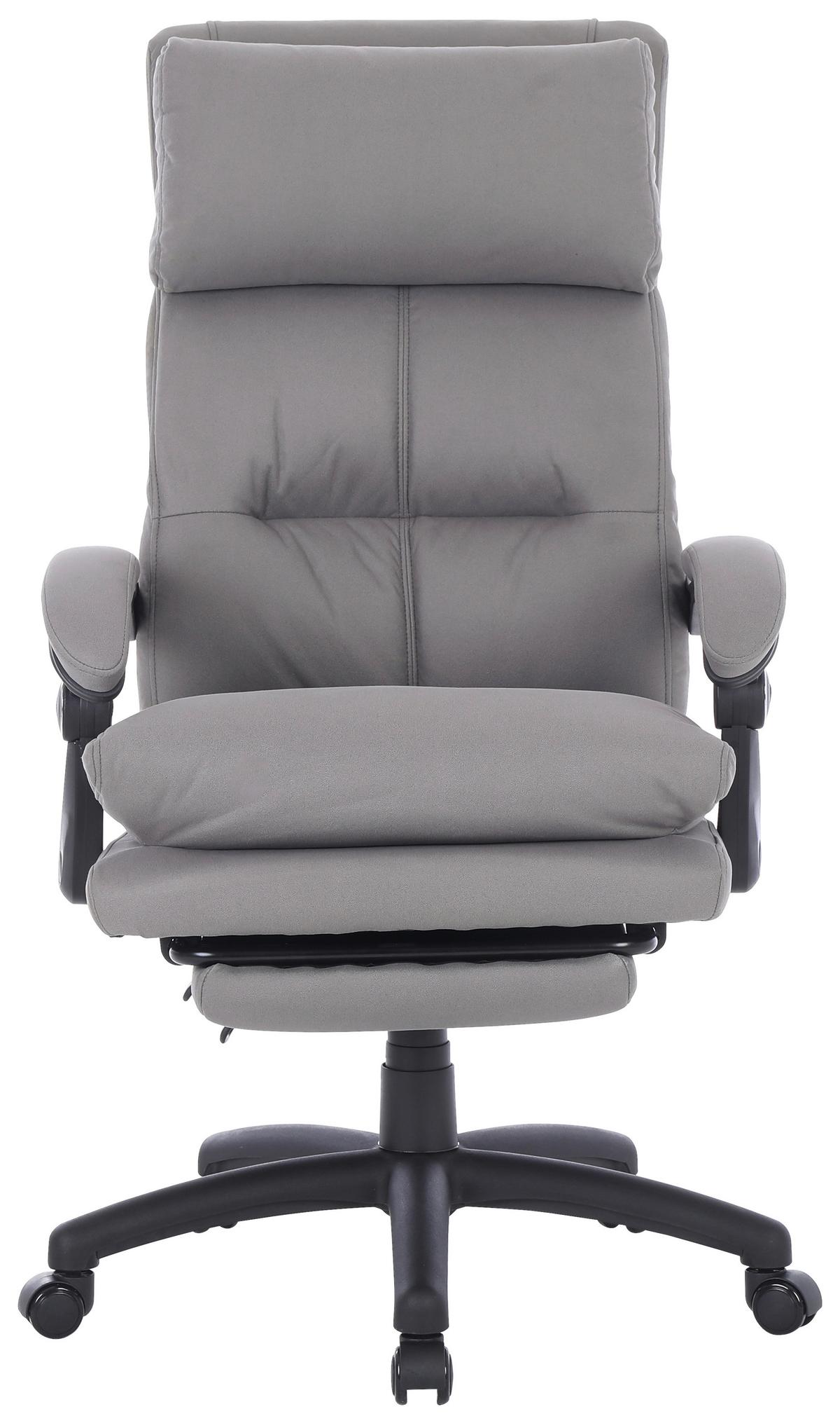 Chefsessel Bernie + Armstützen Grau Bis 140 Kg - Schwarz/Grau, MODERN, Kunststoff/Textil (66/116-124/71.5cm) - MID.YOU