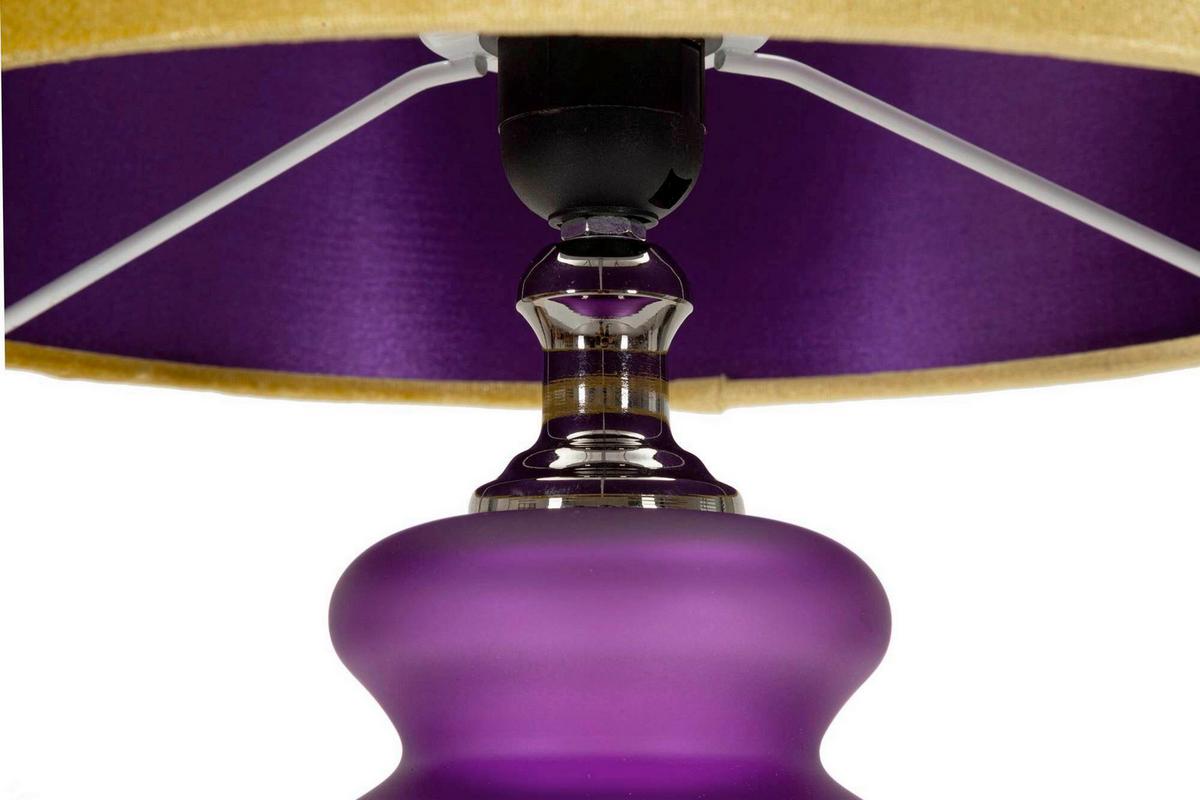 Tischleuchte Milva Two Lila, Gelb B: 32,5 cm - Gelb/Lila, Basics, Glas/Textil (32.5/57.5/32.5cm)