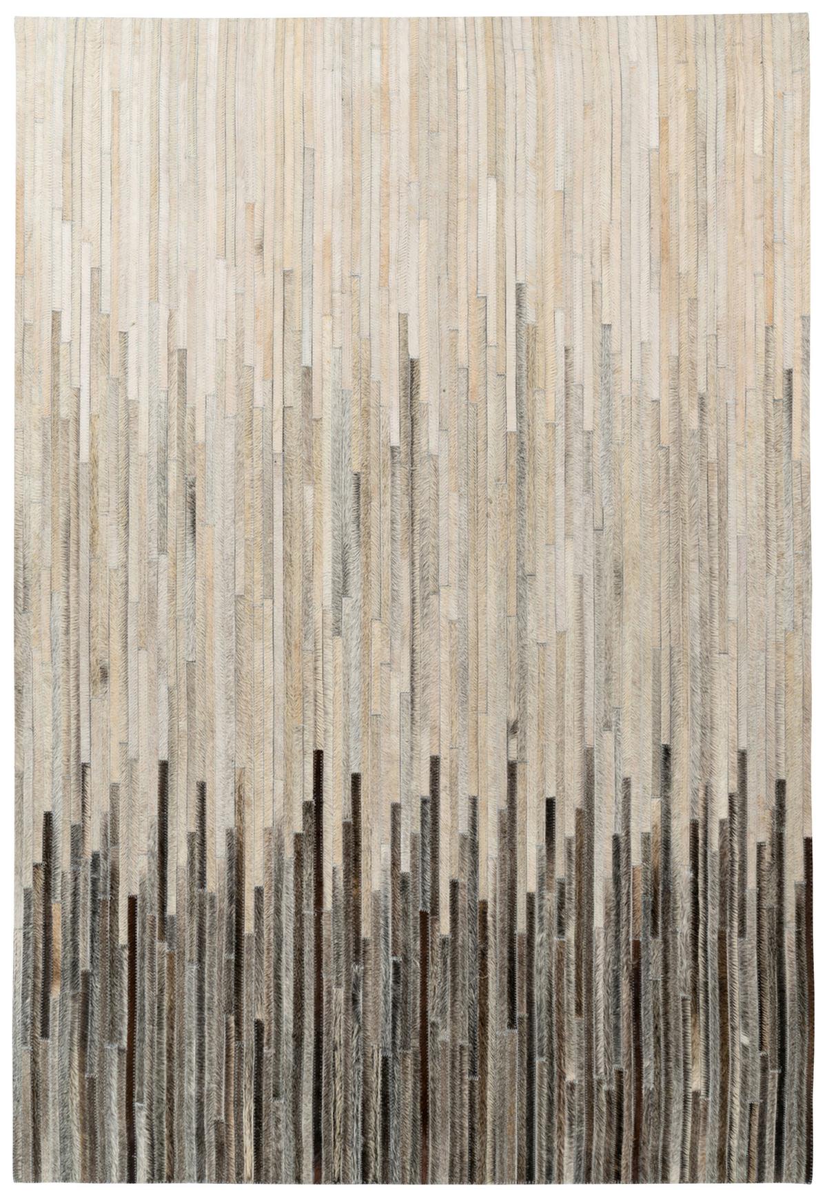 Lederteppich Ravi 300 - Creme/Schwarz, KONVENTIONELL, Leder (120/170cm)