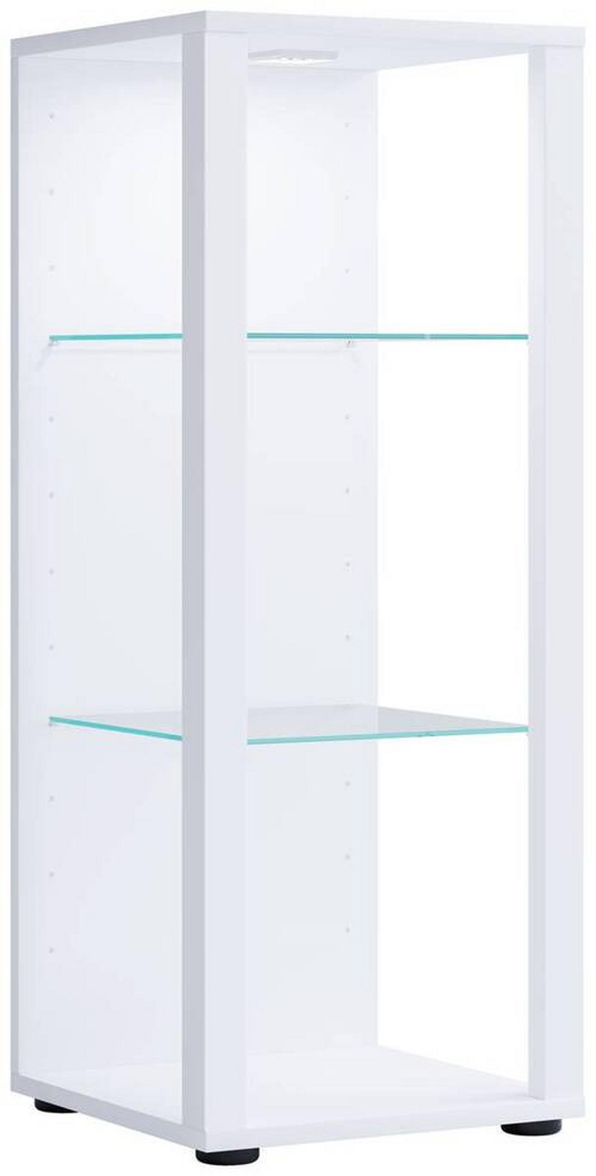 Vitrine Glasol M B: 35 cm Weiß - Schwarz/Weiß, MODERN, Glas/Holzwerkstoff (35/90/35cm) - MID.YOU