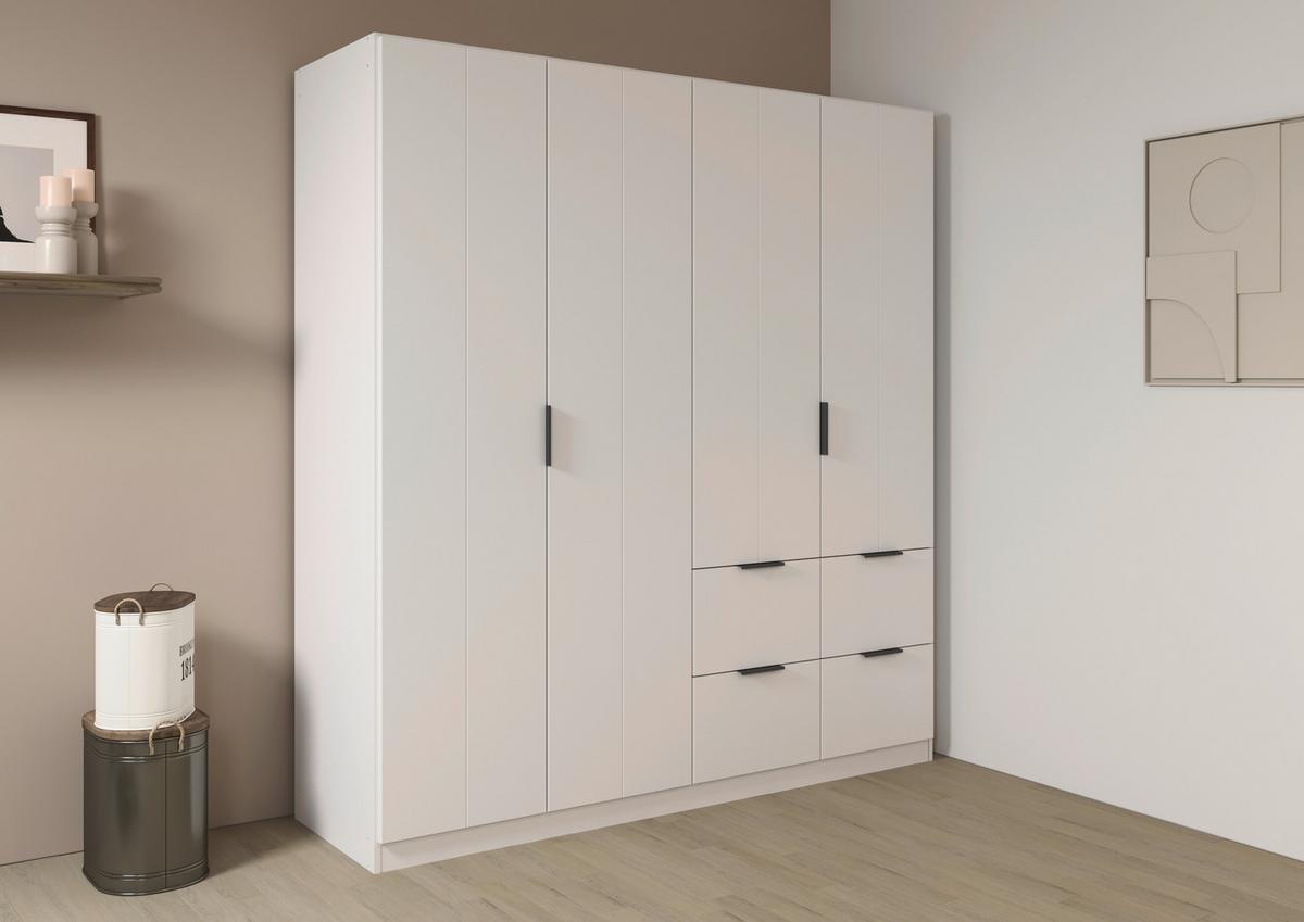 DREHTÜRENSCHRANK Ella Weiß B: 181cm - Weiß, MODERN, Holzwerkstoff (181/197/56cm) - Rauch Möbel