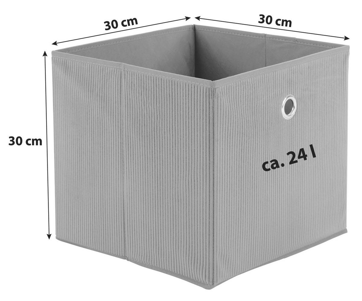 SKLÁDACÍ KRABICE CUBI NEW - šedá, Moderní, karton/textil (30/30/30cm)