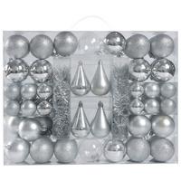 sada vánočnách koulí 90-dílná sada - barvy stříbra, plast (1/1/1cm) - Modern Living