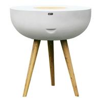 Gartentisch grau, weiß, natur L: 95 B: 95 H: 104 - Braun/Weiß, LIFESTYLE, Holz/Stein (95/95/104cm)