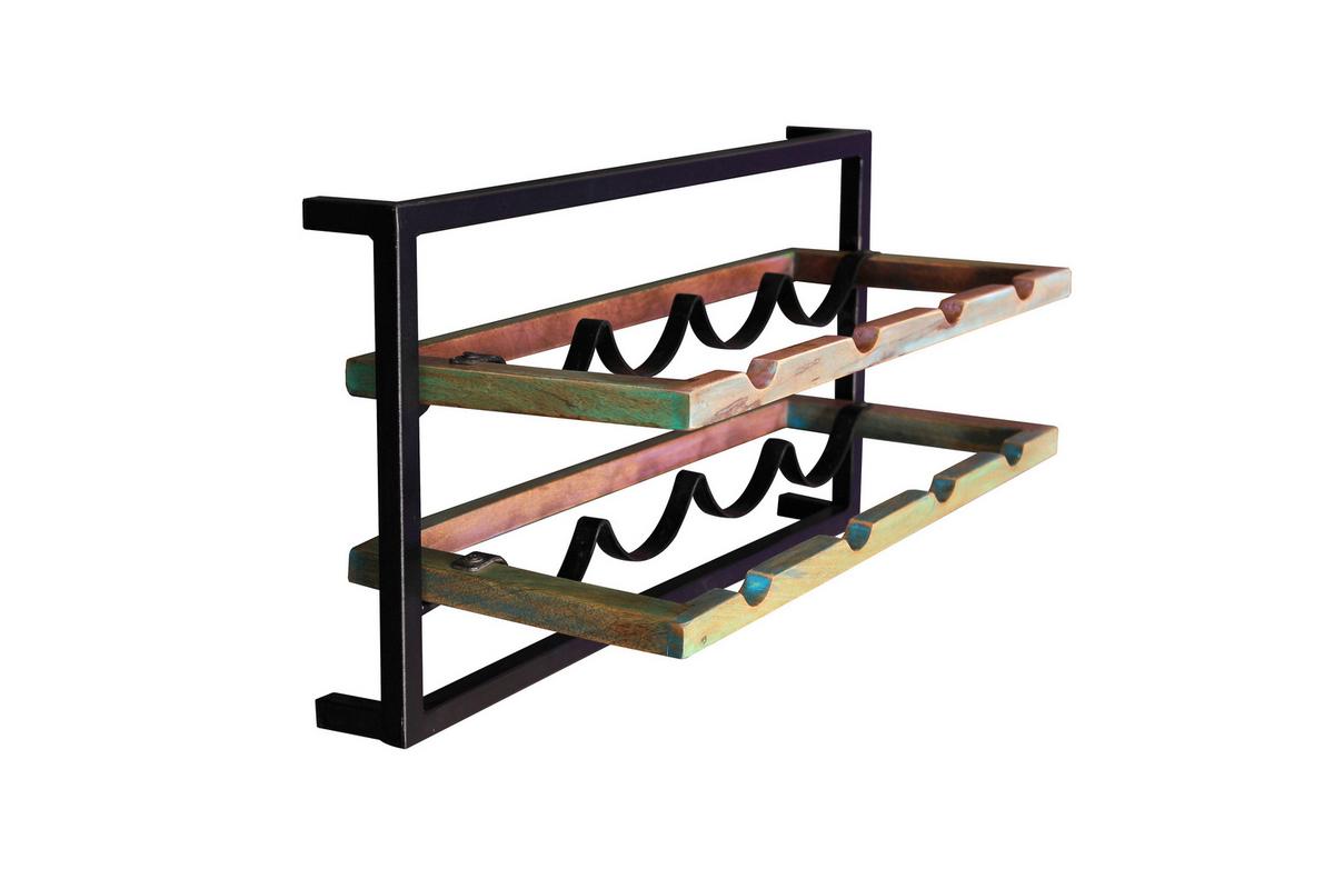 Wandregalset Multicolor/schwarz - Multicolor/Schwarz, Design, Holz/Metall (120/110/25cm) - MID.YOU