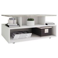 Konferenčný stolík ESILA sivá, biela - čierna/sivá, Modern, kompozitné drevo/plast (80/50/40cm) - MID.YOU