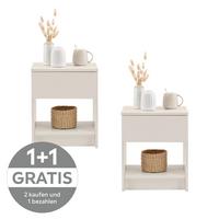 Nachtkästchen Kaschmir H: 40 cm Ribe - Kaschmir/Weiß, Basics, Holzwerkstoff (40/48/30cm) - P & B